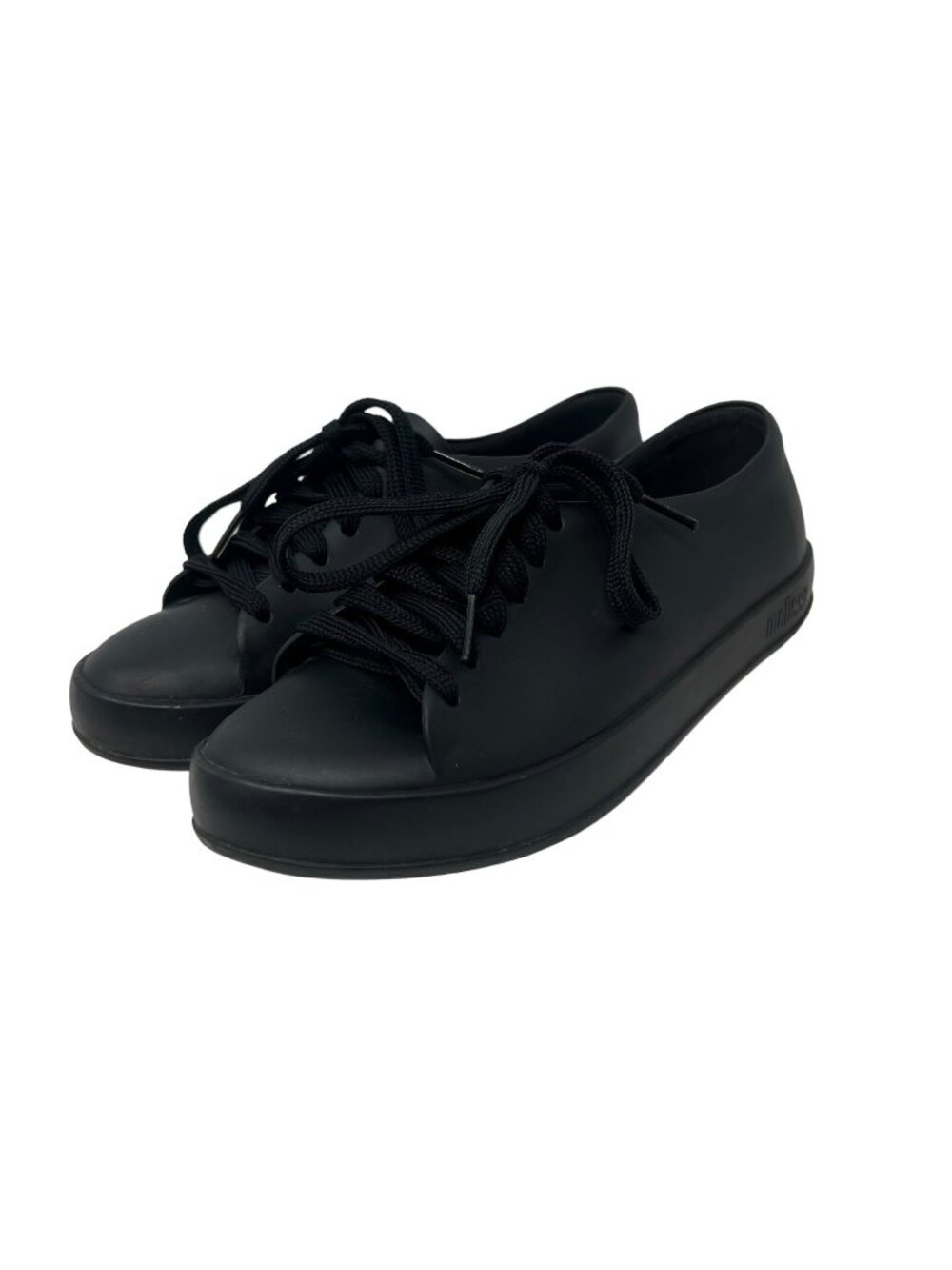 Melissa Ulitsa Women's 7 / EU 38 Black Rubber Lace Up Sneakers Shoes Vegan